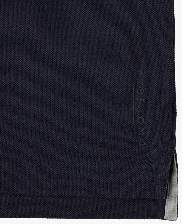 Profuomo PPXD10019Q heren polo donkerblauw 100% pique katoen