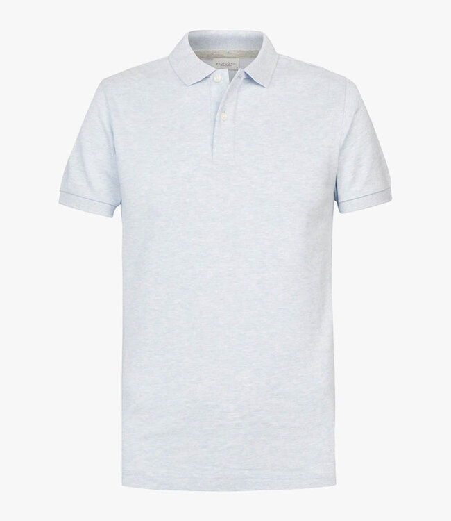Profuomo PPXD10019M heren polo lichtblauw 100% pique katoen