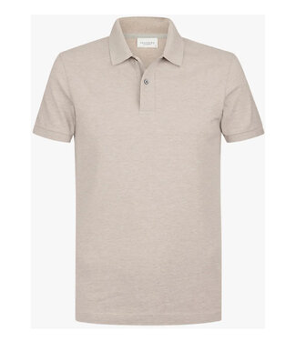 Profuomo heren polo korte mouw beige 100% pique katoen