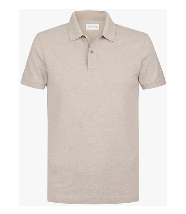 Profuomo PPXD10019C heren polo korte mouw beige 100% pique katoen
