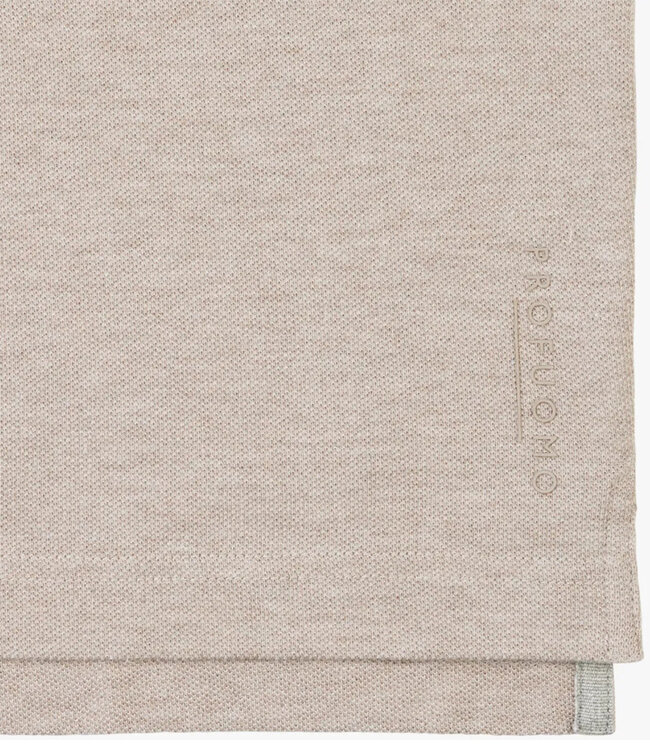 Profuomo PPXD10019C heren polo korte mouw beige 100% pique katoen