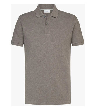 Profuomo heren polo korte mouw bruin 100% pique katoen