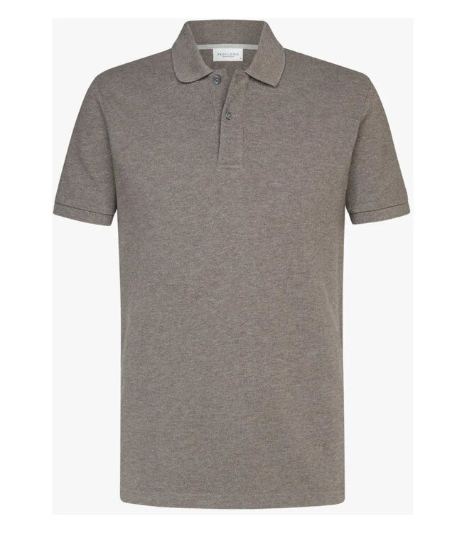 Profuomo PPXD10019D heren polo korte mouw bruin 100% pique katoen