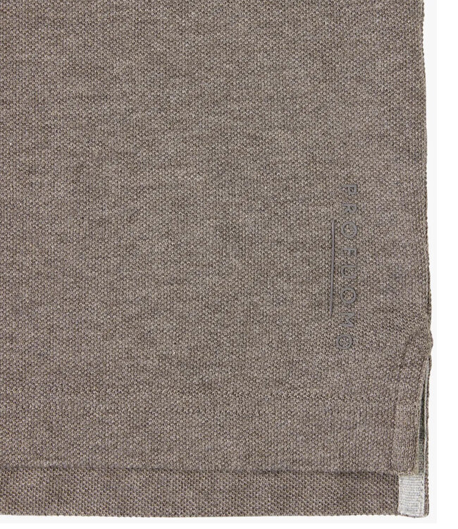 Profuomo PPXD10019D heren polo korte mouw bruin 100% pique katoen