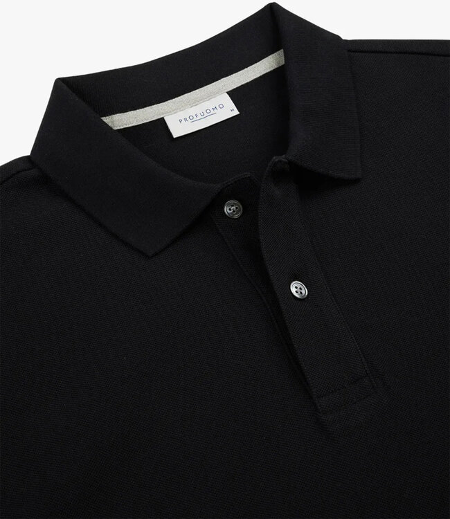 Profuomo PPXD10019T heren polo zwart 100% pique katoen