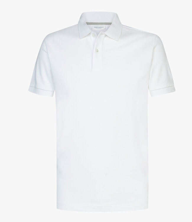 Profuomo PPWD10019A heren polo wit white 100% pique katoen
