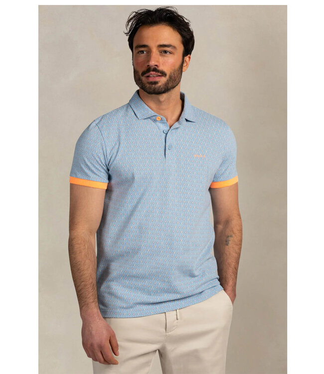 New Zealand Auckland 26CN108 2633 polo sky blue lichtblauw grafische print