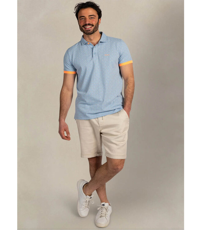 New Zealand Auckland 26CN108 2633 polo sky blue lichtblauw grafische print