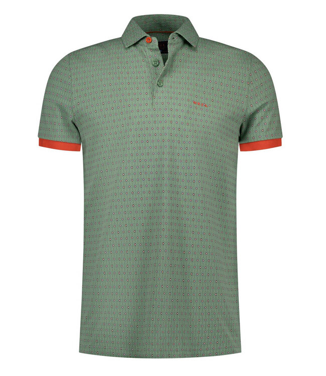New Zealand Auckland 26CN108 1757 polo mist green olijfgroen grafische print