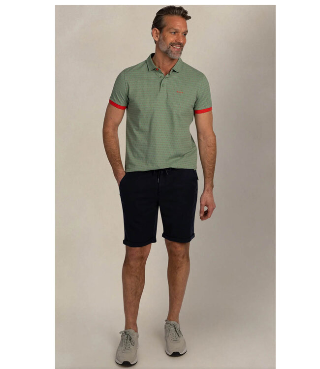 New Zealand Auckland 26CN108 1757 polo mist green olijfgroen grafische print