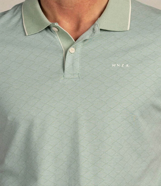 New Zealand Auckland 26CN120 1757 polo olijfgroen grafische structuur mist green