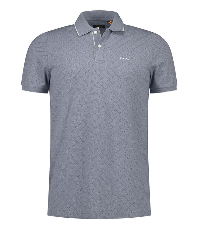 New Zealand Auckland 26CN120 2616 polo blauw grafische structuur navy sky