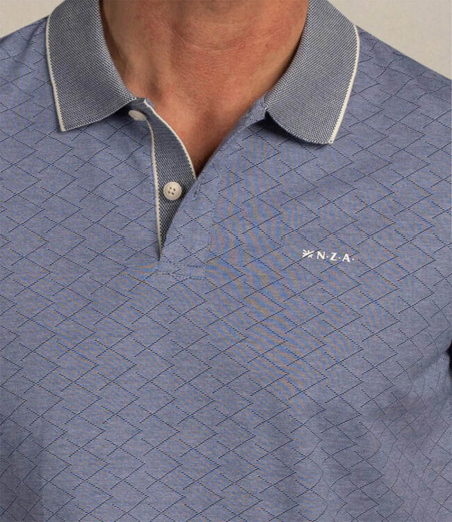 New Zealand Auckland 26CN120 2616 polo blauw grafische structuur navy sky