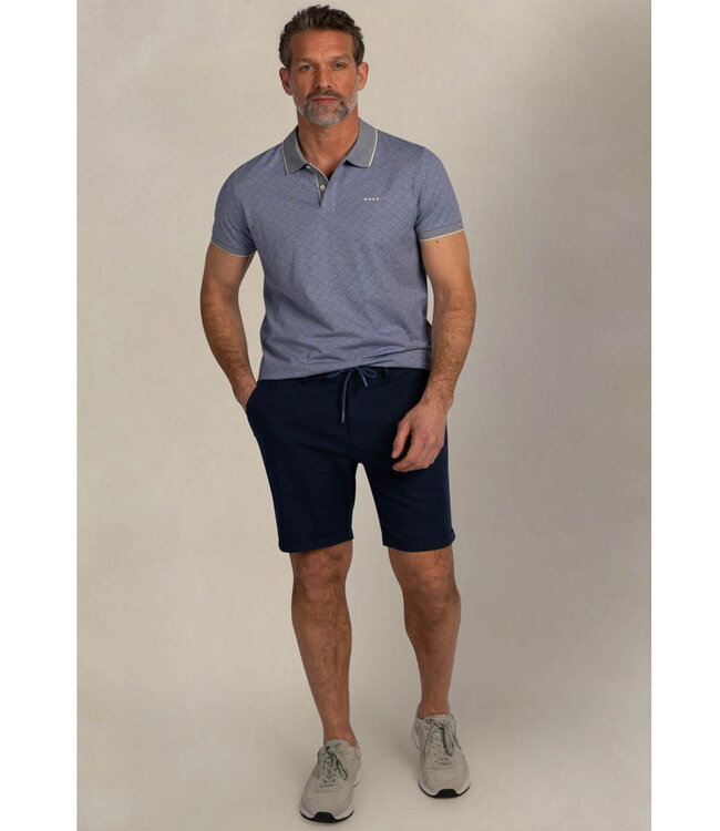 New Zealand Auckland 26CN120 2616 polo blauw grafische structuur navy sky