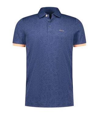 New Zealand Auckland 26CN110 2616  navy sky donkerblauw grafische bloemenprint polo