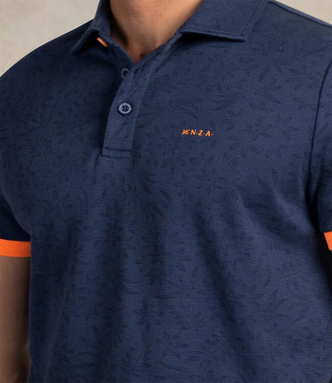 New Zealand Auckland 26CN110 2616 polo navy sky donkerblauw grafische bloemenprint