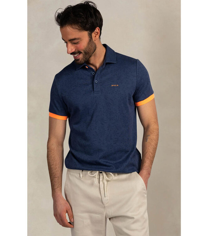 New Zealand Auckland 26CN110 2616 polo navy sky donkerblauw grafische bloemenprint