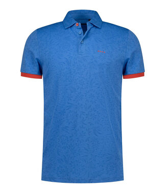 New Zealand Auckland 26CN110 2602 sailing blue kobaltblauw grafische bloemenprint polo