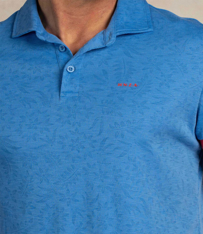 New Zealand Auckland 26CN110 2602 polo sailing blue kobaltblauw grafische bloemenprint