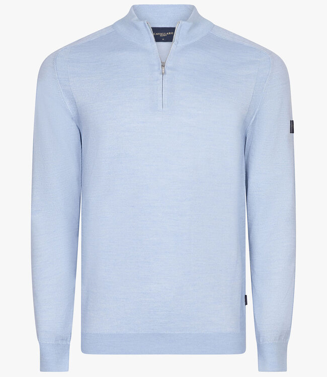 Cavallaro 118261009 Palio lichtblauw light blue heren zipper trui