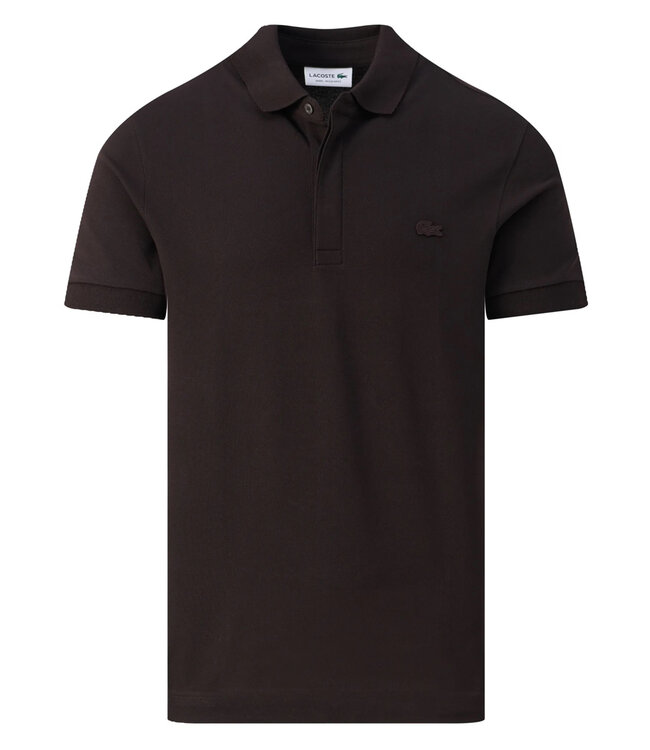 Lacoste PH5522 3LA BUFFALO regular fit model Paris donkerbruin polo donkerbruin krokodil