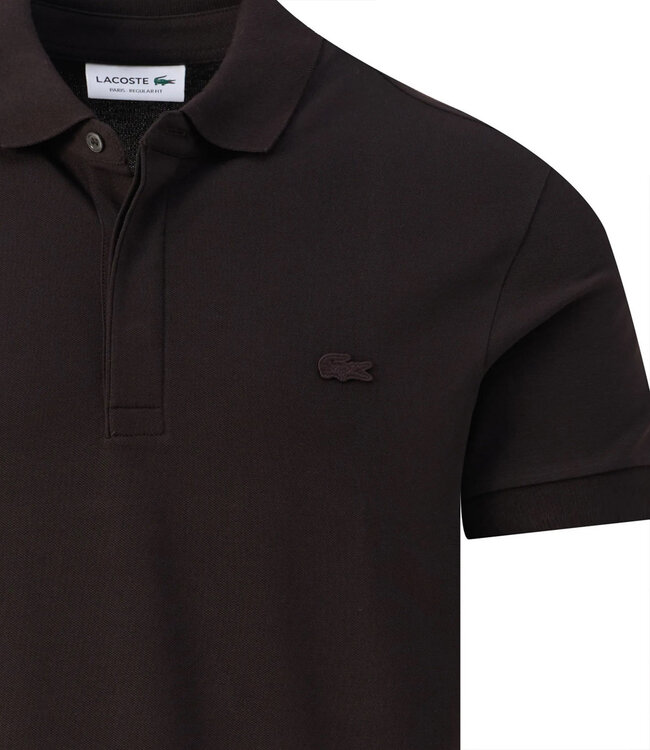 Lacoste PH5522 3LA BUFFALO regular fit model Paris donkerbruin polo donkerbruin krokodil
