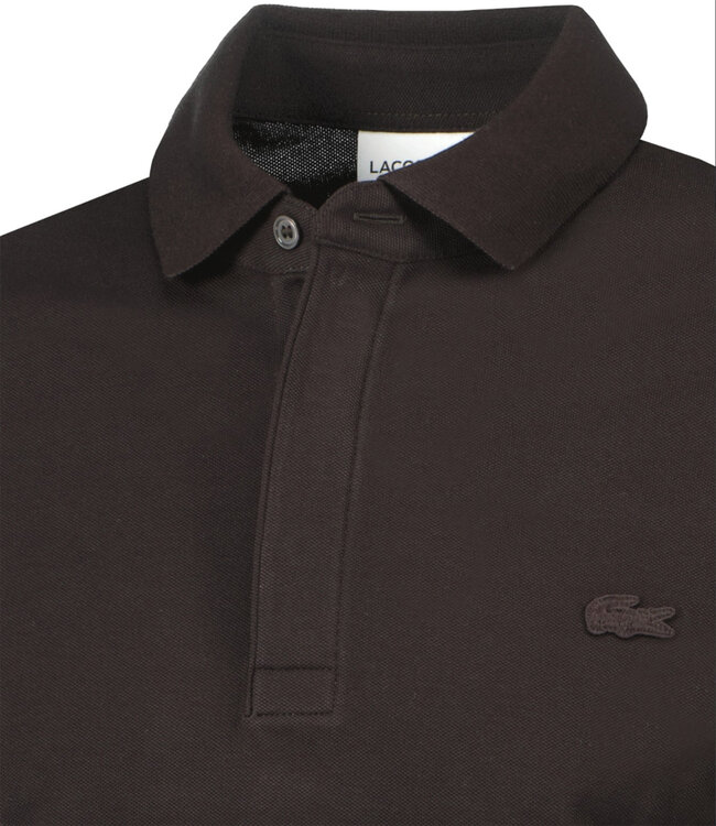 Lacoste PH5522 3LA BUFFALO regular fit model Paris donkerbruin polo donkerbruin krokodil