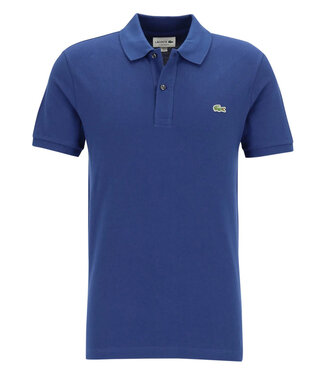 Lacoste slim fit kobaltblauw polo groen krokodil