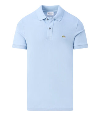 Lacoste slim fit lichtblauw polo groen krokodil