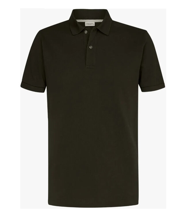 Profuomo PPXD10019L heren polo army green donker olijfgroen 100% pique katoen