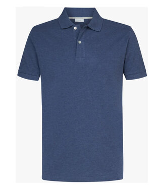 Profuomo heren polo jeans blauw 100% pique katoen