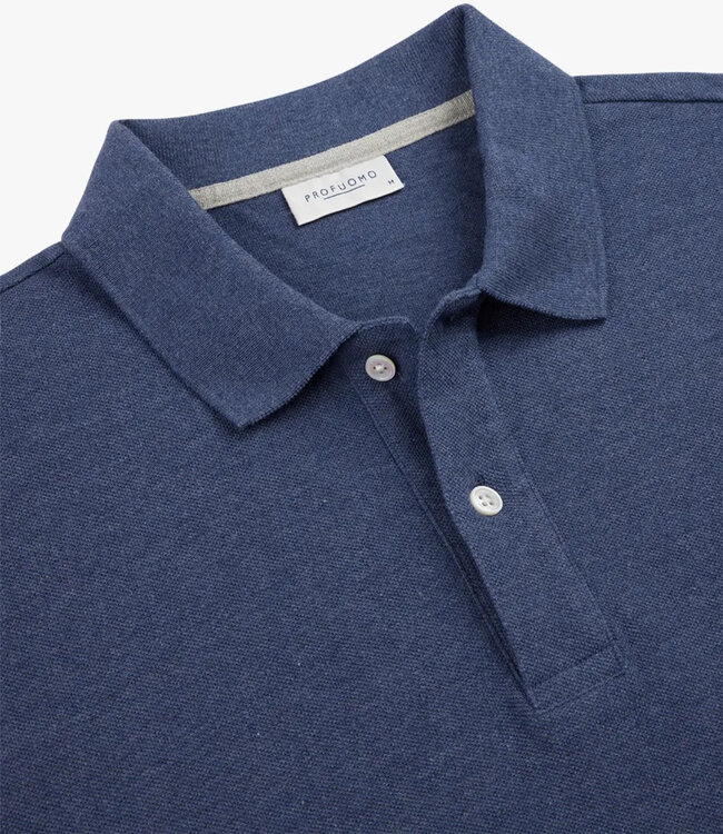 Profuomo PPXD10019P heren polo jeans blauw 100% pique katoen