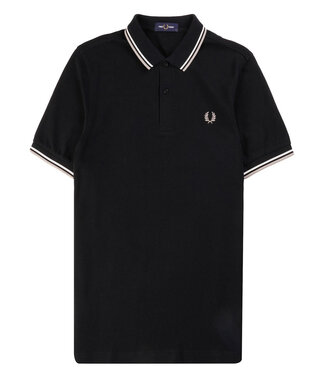 Fred Perry Twin Tipped polo zwart met grijs logo