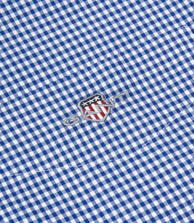Gant 3000151-436 heren korte mouw overhemd blauw-wit ruitje button down