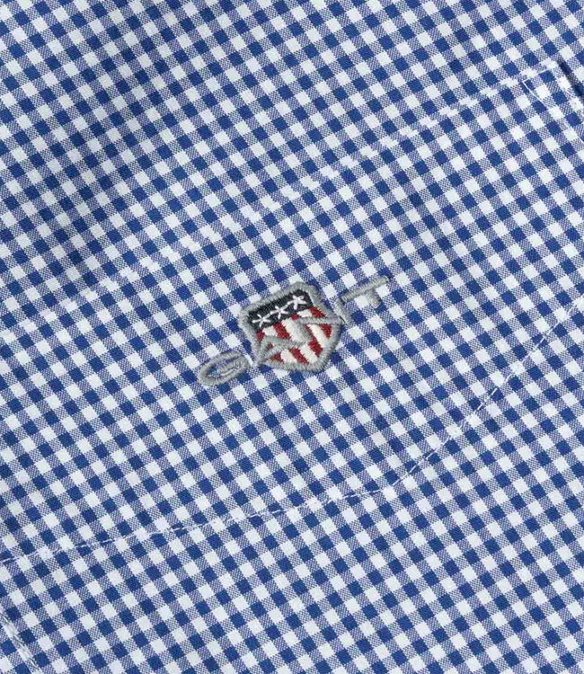Gant 3000151-436 heren korte mouw overhemd donkerblauw-wit ruitje button down