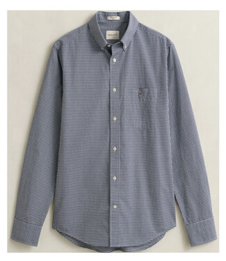 Gant heren overhemd blauw-wit ruitje