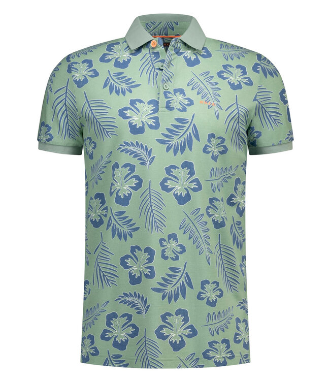 New Zealand Auckland 26DN103 1786 Fresh Army olijfgroen speciale bloemenprint polo