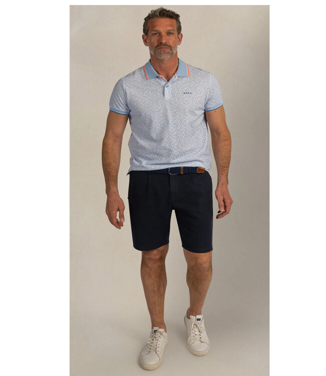 New Zealand Auckland 26DN104 2644 Sunny Blue polo short sleeve lichtblauw speciale print