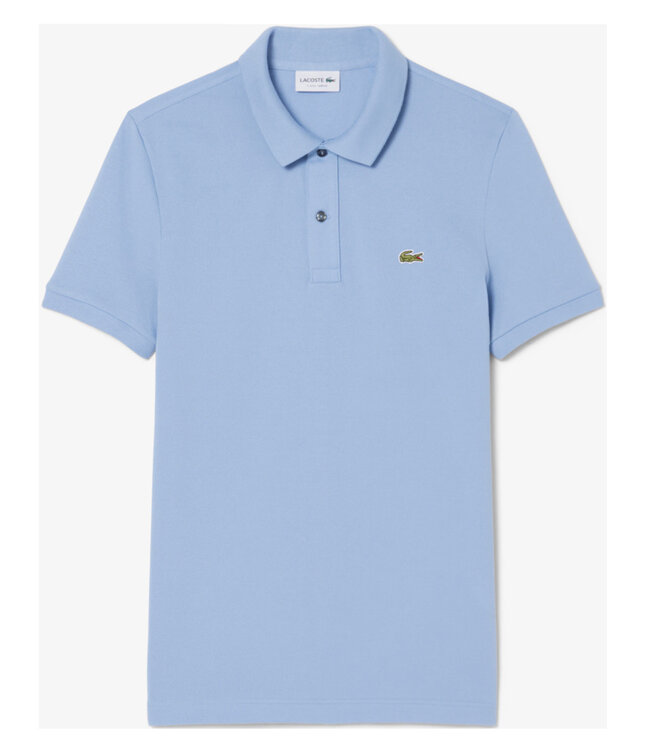 Lacoste slim fit lichtblauw polo groene krokodil