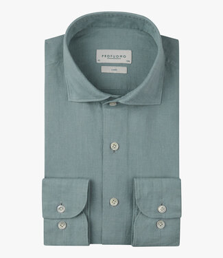 Profuomo slim fit linnen overhemd blue cutaway