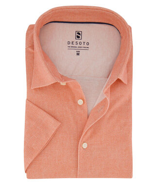 Desoto overhemd korte mouw oranje rood print