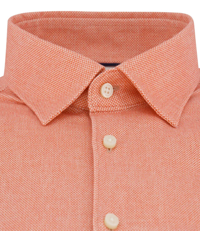 Desoto 93032-3 310 korte mouw overhemd  oranje rood print wide spread