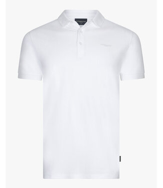 Cavallaro heren polo wit white katoen stretch Bavegio