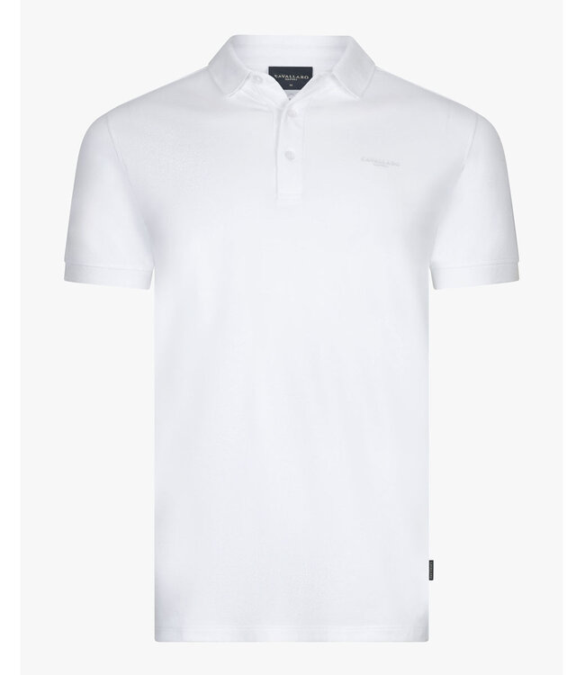 Cavallaro 116261003 heren polo bavegio wit white katoen stretch