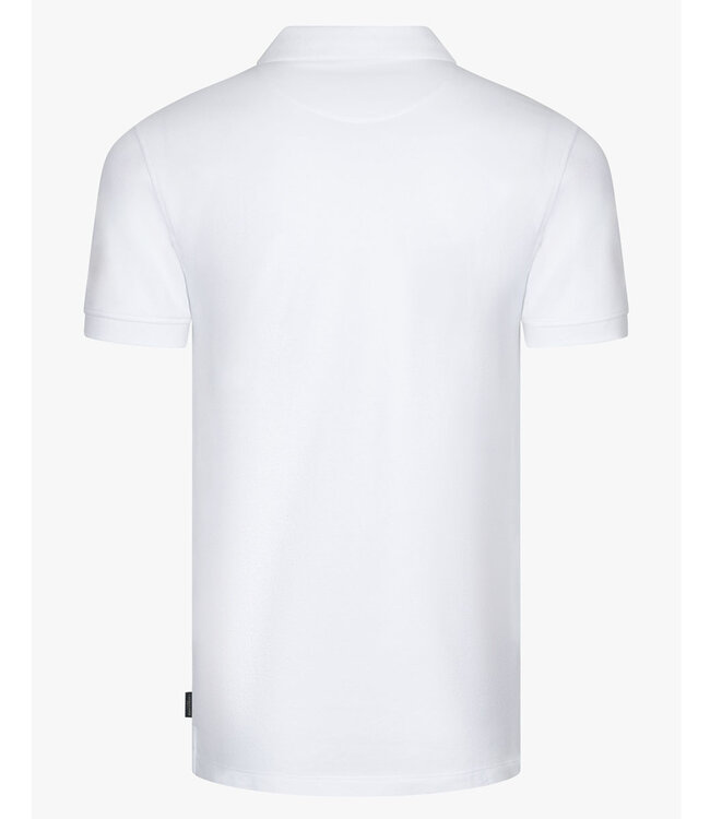 Cavallaro 116261003 heren polo bavegio wit white katoen stretch