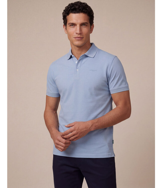 Cavallaro 116261003 heren polo bavegio lichtblauw light blue katoen stretch