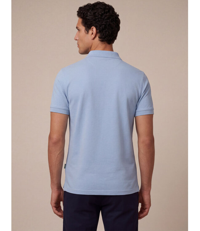 Cavallaro 116261003 heren polo bavegio lichtblauw light blue katoen stretch
