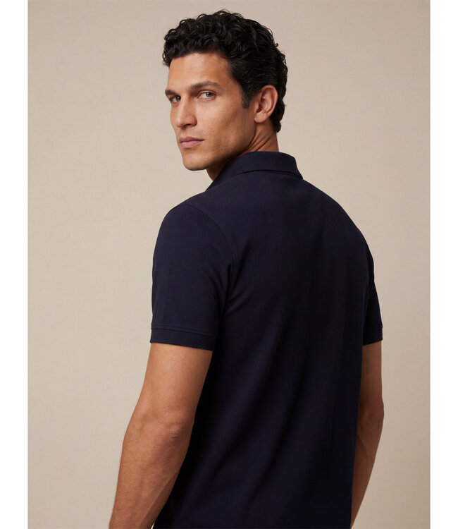 Cavallaro 116261003 heren polo donkerblauw dark blue katoen stretch Bavegio