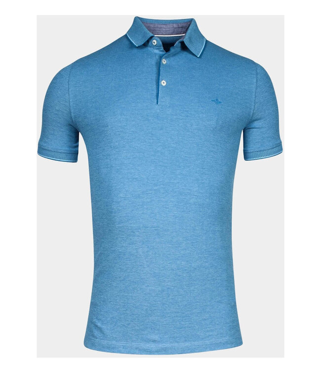 415287-66 heren polo blauw katoen stretch