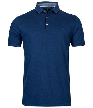 polo donkerblauw katoen stretch